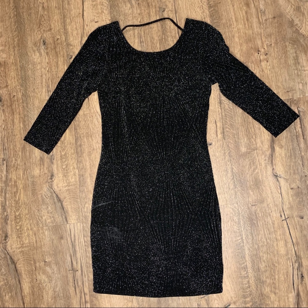 NWOT Black Shimmer Bodycon Dress